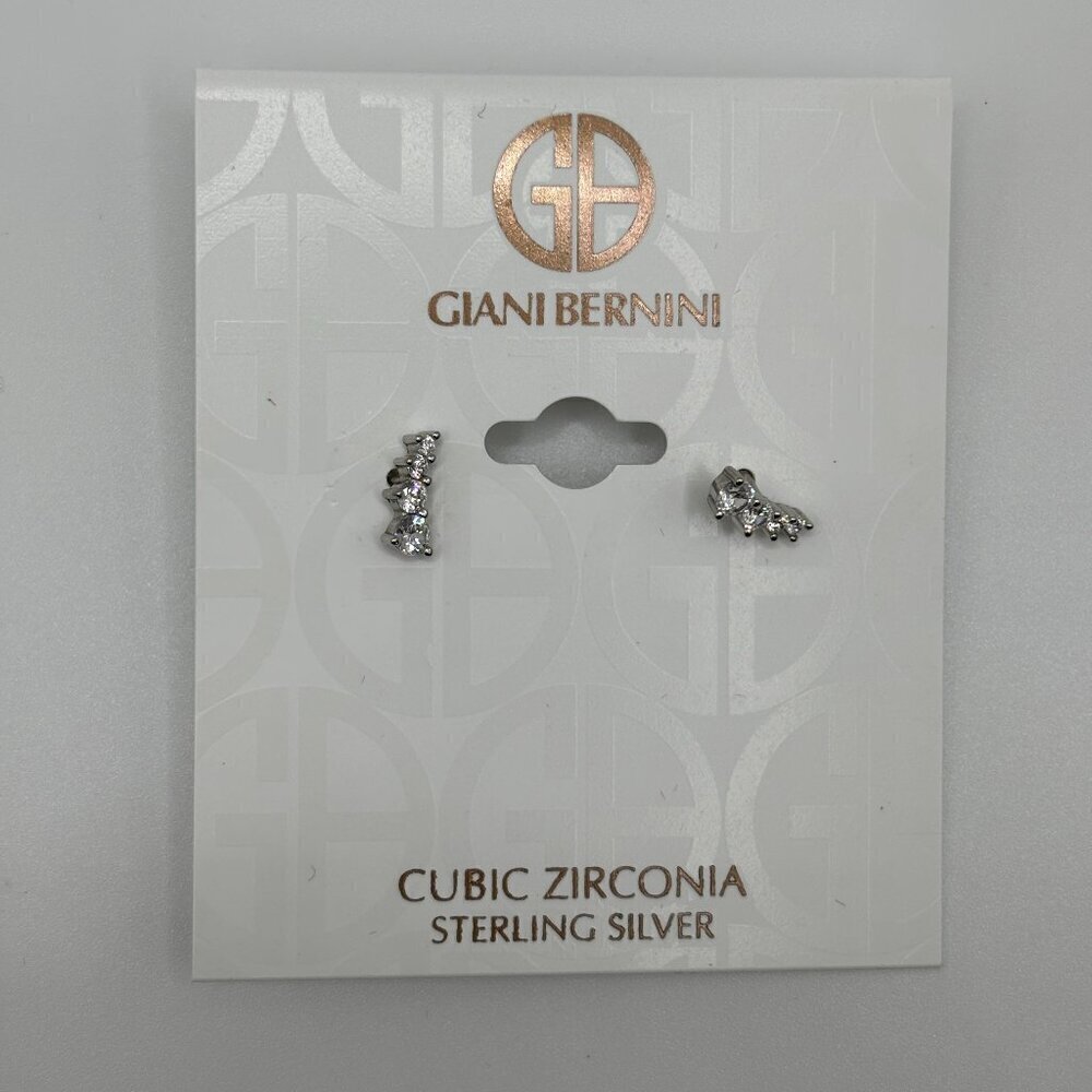 Giani Bernini Women's Sterling Silver Cubic Zirconia Dainty Stud Earrings